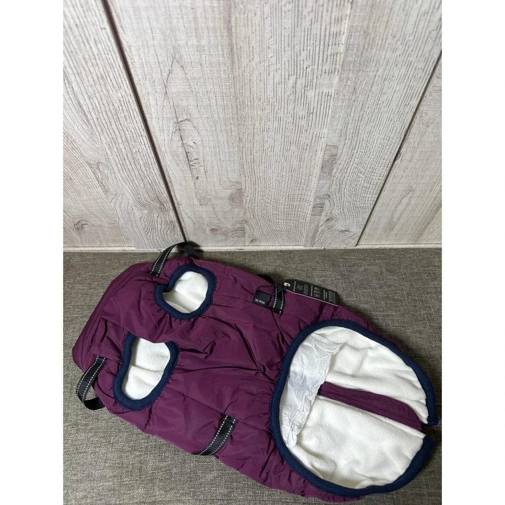 Gyuzh Purple Dog Winter Jacket Fleece Lined Reflective Harness Vest XL